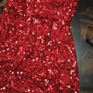 Red hot sequin dress